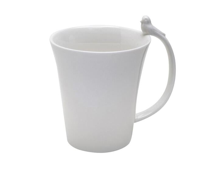 Caneca em Porcelana Birds - Branco - image 0