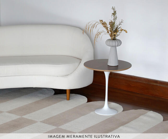Mesa Saarinen Lateral Oval Freij&oacute; Base Branca image number 2
