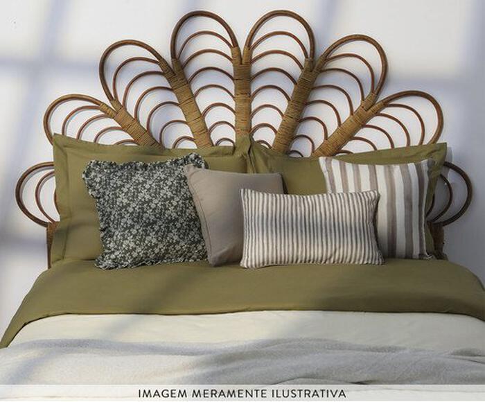 Capa de Almofada Retangular Estampada com Cordon&ecirc; Listras Sofia - image 1