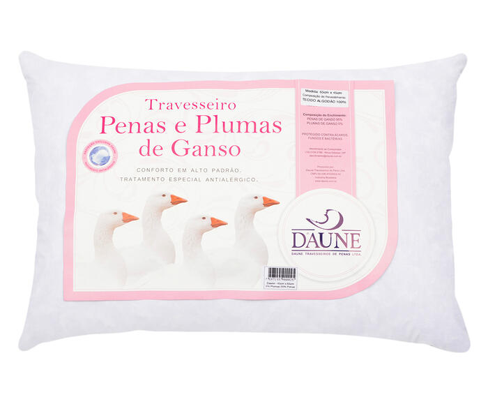 Travesseiro com Plumas e Penas de Ganso Gayle 233 Fios - image 0