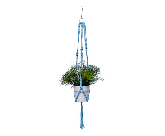 Hanger em Macram&ecirc; Clean Azul image number 2