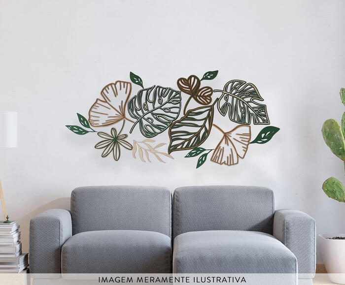 Jogo de Placas Decorativas Tropical em Madeira - image 1