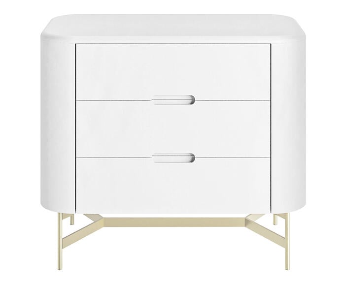 Mesa de Cabeceira Greyz Branco e Champanhe - image 0