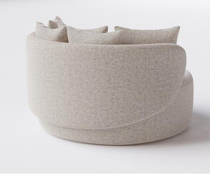 Chaise Luna com Puff Bege - image 1