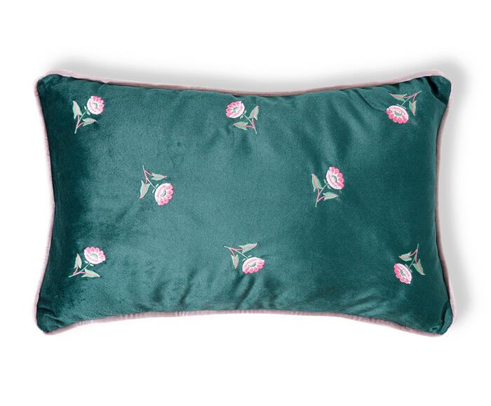 Capa de Almofada Bordada com Vivo Clarice Verde - image 0
