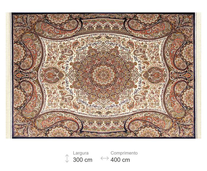 Tapete Turco Hasankeyf Creme e Navy image number 2