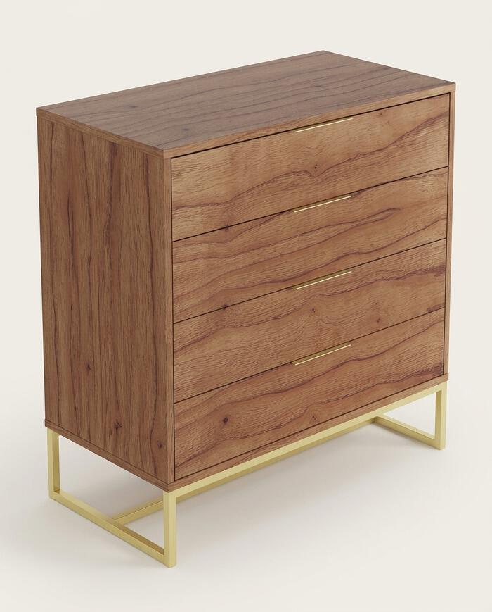 C&ocirc;moda Itzzon Castanho e Dourado - image 1