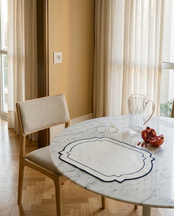 Lugar Americano em Nylon com Bordado Chilly II - Off White - image 1