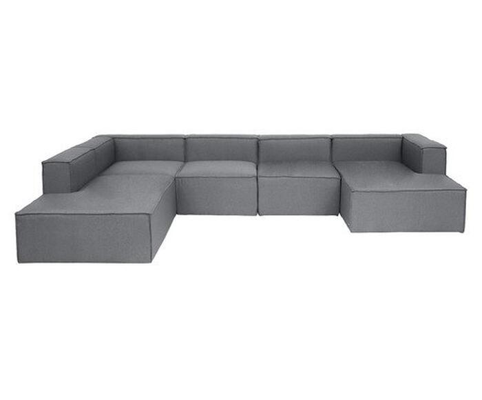 Sof&aacute; 5 M&oacute;dulos Chaise e Encosto Parcial Direito Mensa - image 0