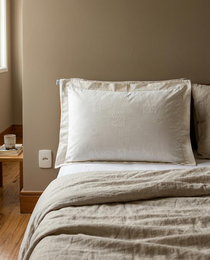 Fronha Percalle Estampada All White 200 Fios image number 2