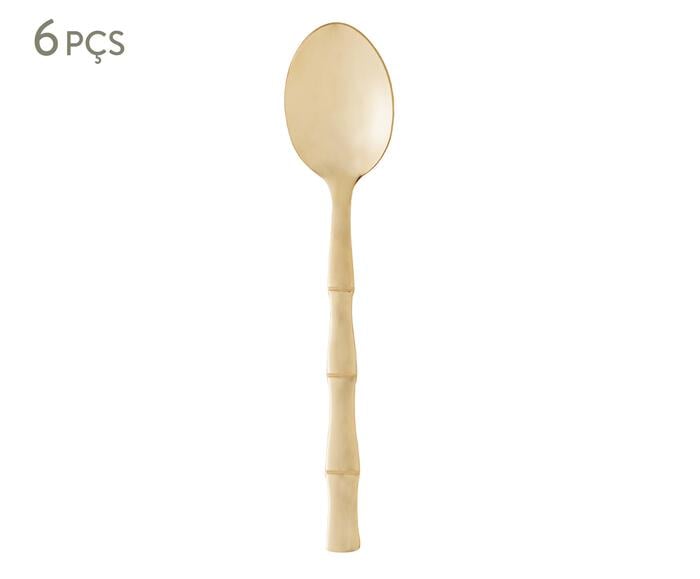 Jogo de Colheres para Sobremesa em Inox Bambu Elegant Champanhe - image 0