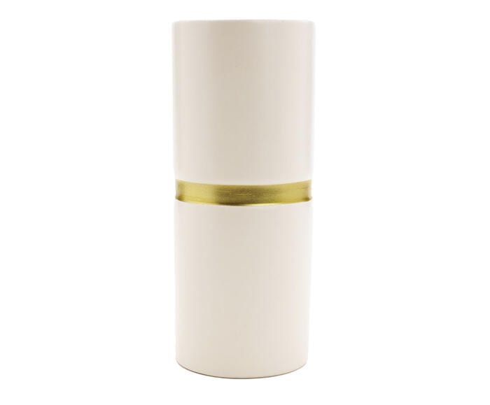 Vaso de Cer&acirc;mica Filete Branco e Dourado I - image 0