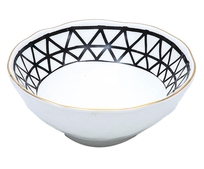Bowl em Porcelana Sam - Branco e Preto - image 0