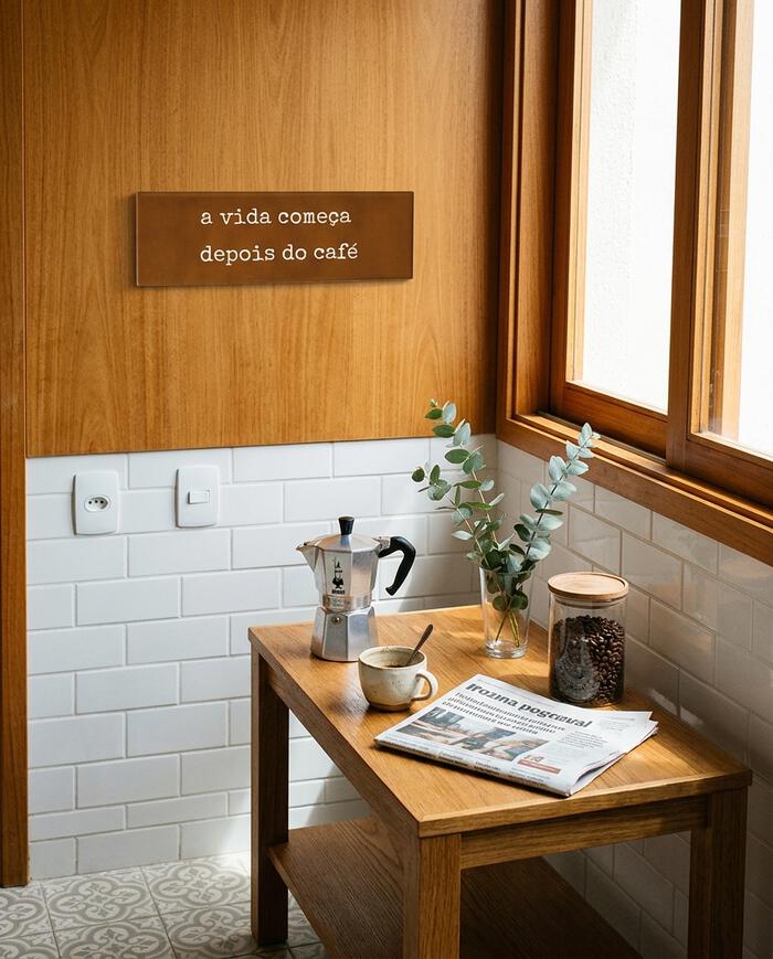 Azulejo Decorativo "A Vida Come&ccedil;a Depois do Caf&eacute;" - image 1
