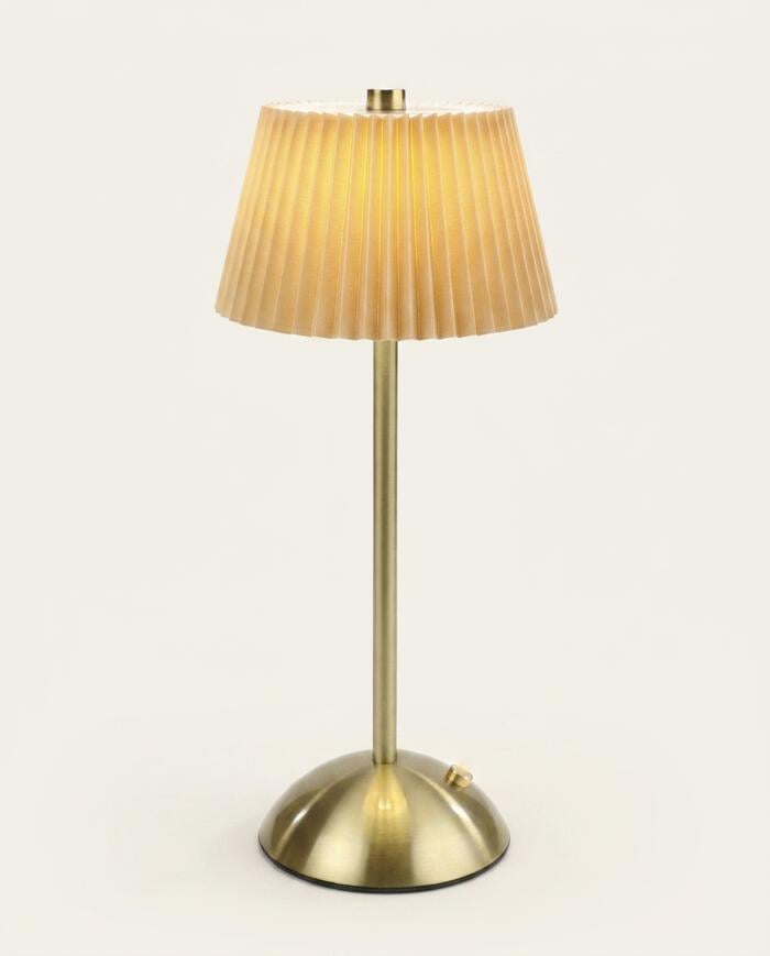 Lumin&aacute;ria de Mesa Moho Dourado e Bege - image 0
