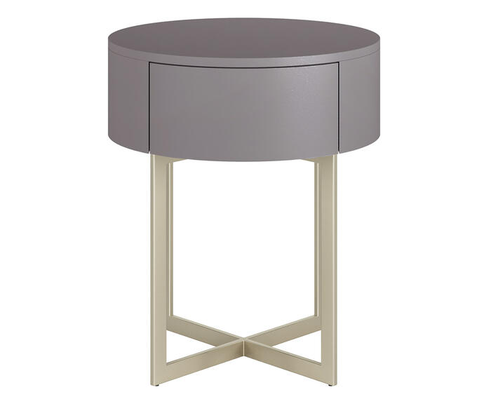 Mesa de Cabeceira Redonda Pecci Cinza e Champanhe - image 0