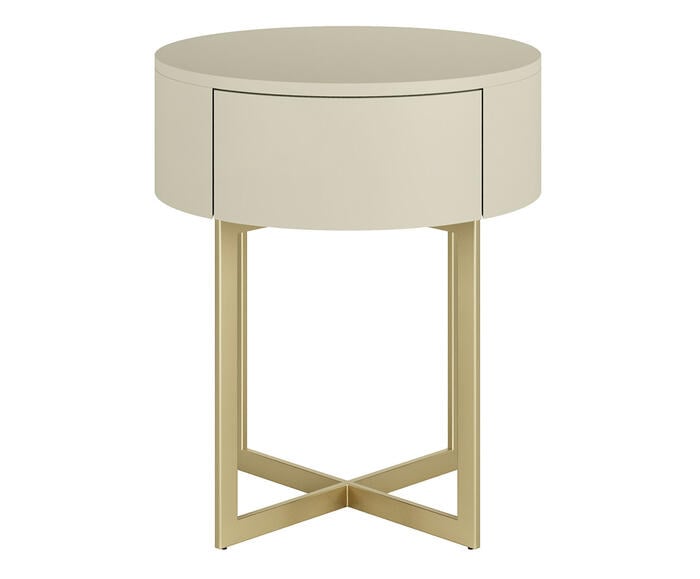 Mesa de Cabeceira Redonda Pecci Frap&ecirc; e Dourado - image 0