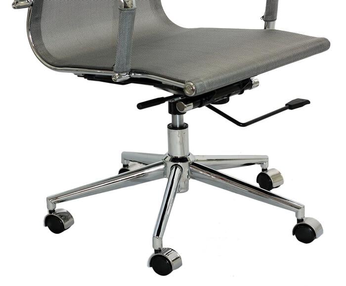 Cadeira com Rod&iacute;zios Alta Office Screen Tela Cinza - image 1