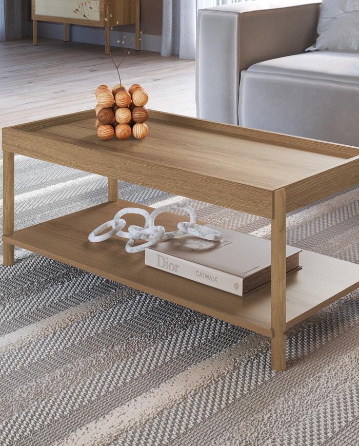 Mesa de Centro Retangular com Prateleira Oslo Hanover - image 1