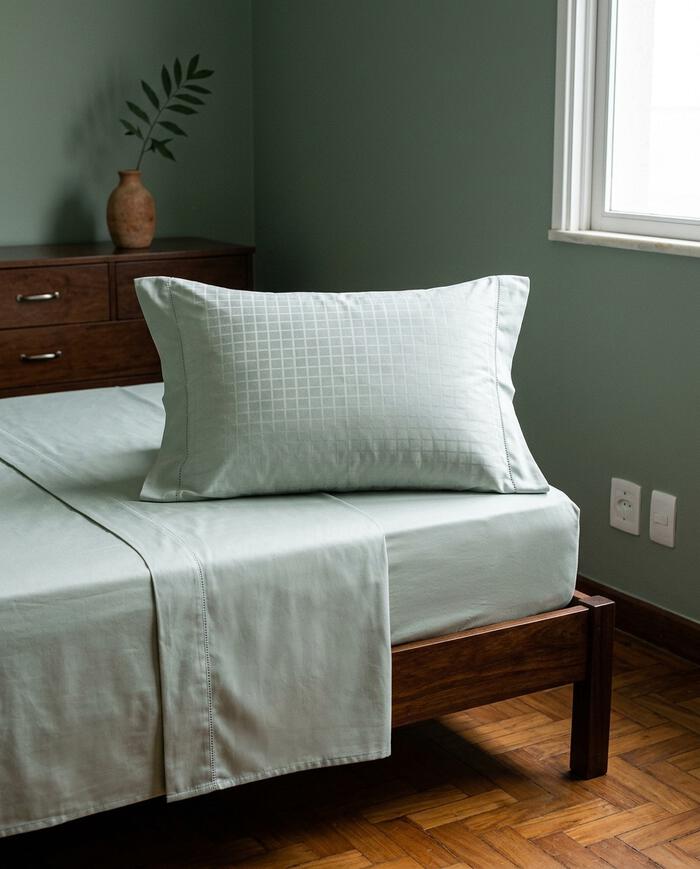 Fronha Damask Square Verde 300 Fios image number 2