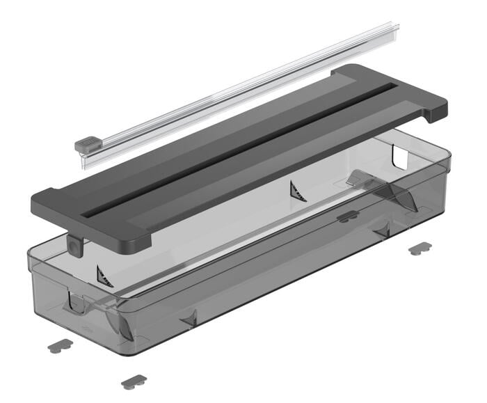 Organizador de Rolos Duplo Clear - Preto Fechado - image 1