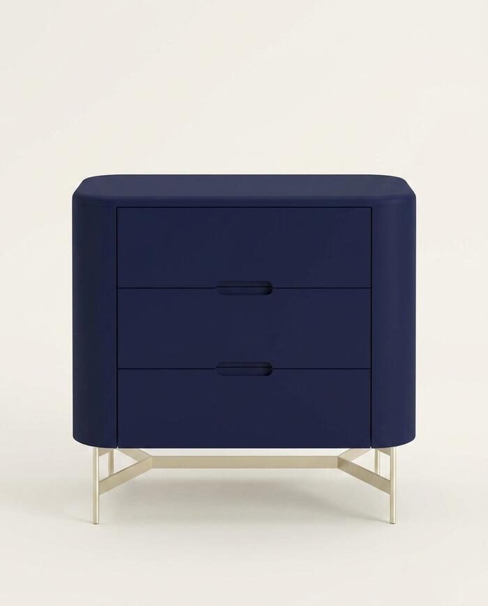 Mesa de Cabeceira Greyz Azul e Champanhe - image 0