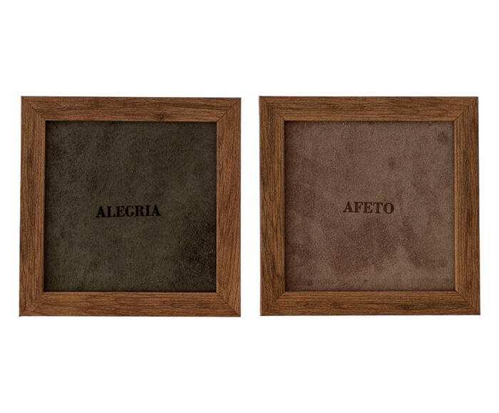 Jogo de Quadros "Alegria e Afeto" Verde e Fendi - image 0