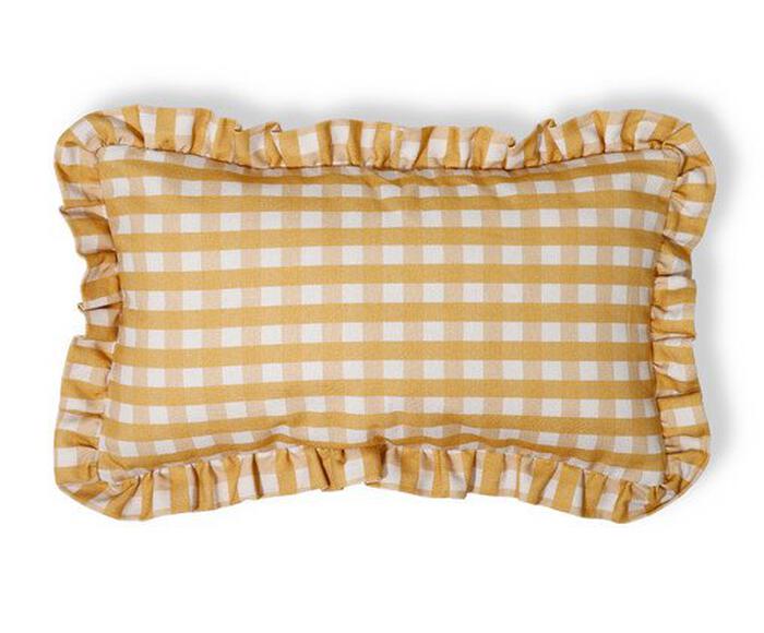 Capa de Almofada Retangular Estampada com Babados Vichy Elena - image 0