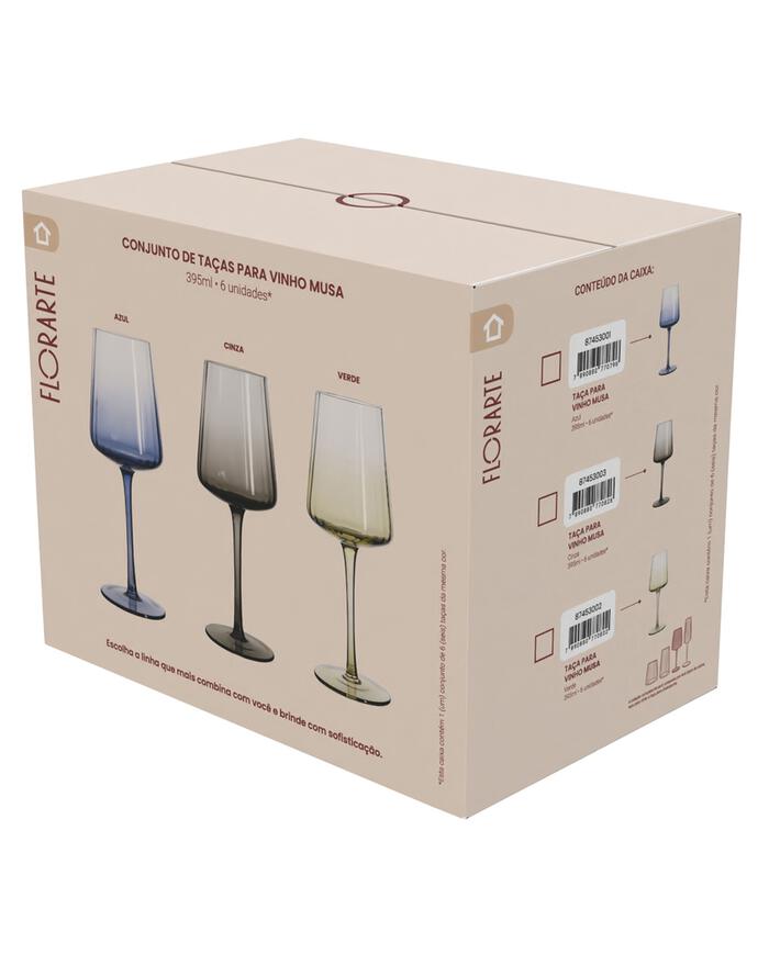 Jogo de Ta&ccedil;as para Vinho Musa Azul - image 1