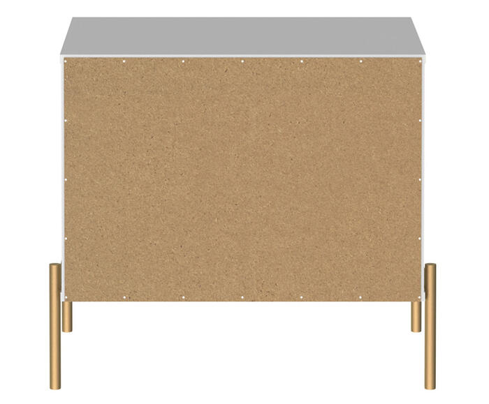 Mesa de Cabeceira Jasper - Branco Gloss e Dourado image number 5