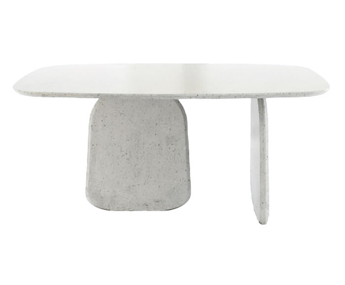 Mesa de Jantar P&eacute;trea com Tampo P&eacute;treo Branco - image 0