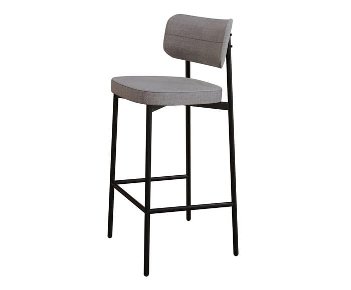Banqueta Alloa Fixa com P&eacute;s Cinza Claro e Preto - image 1