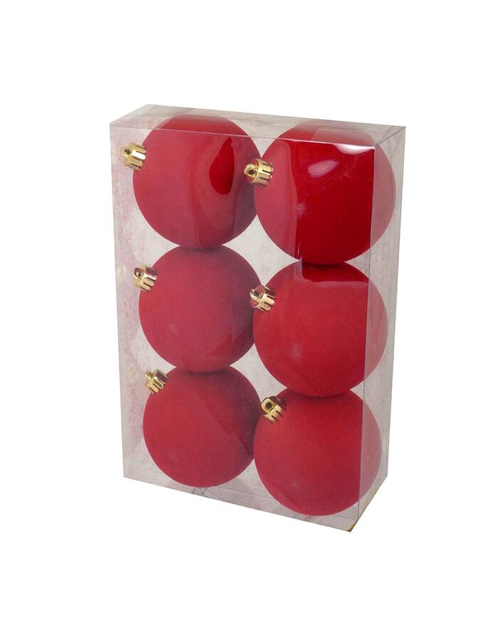 Jogo de Bolas Natalinas Basic Vermelho Fosco image number 3