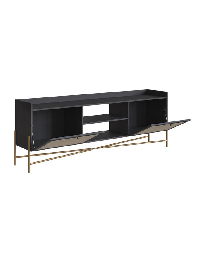 Rack Tela Oslo Nero e Dourado image number 4