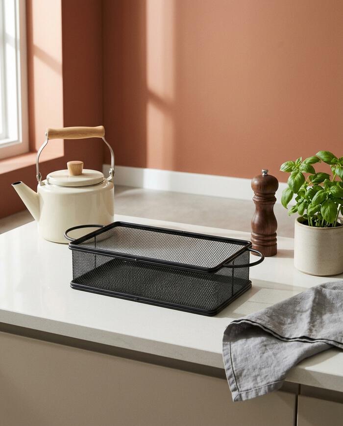 Cesta Organizadora para Alimentos em Inox Preto - image 1
