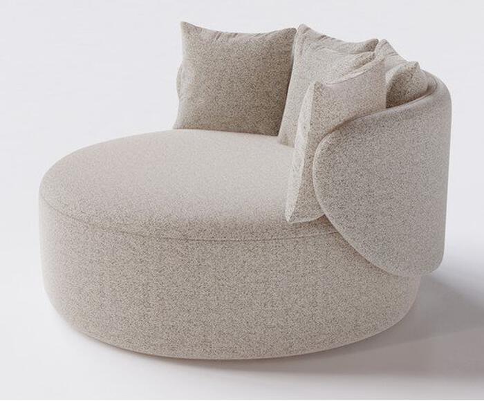 Chaise Luna com Puff Bege image number 2