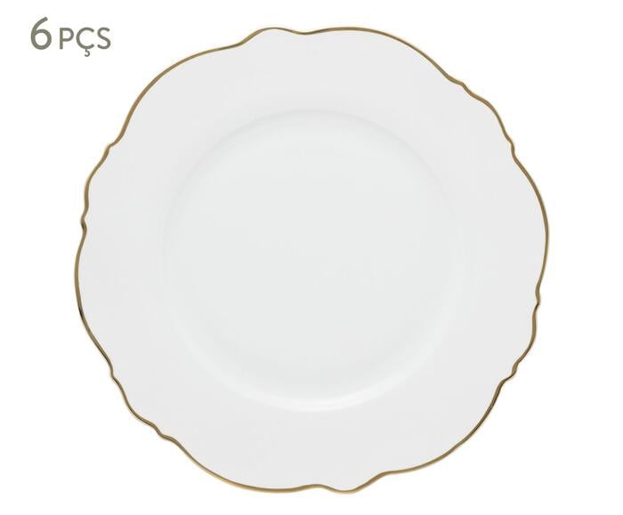 Jogo de Pratos para Sobremesa Maldivas com Fio Dourado - image 0