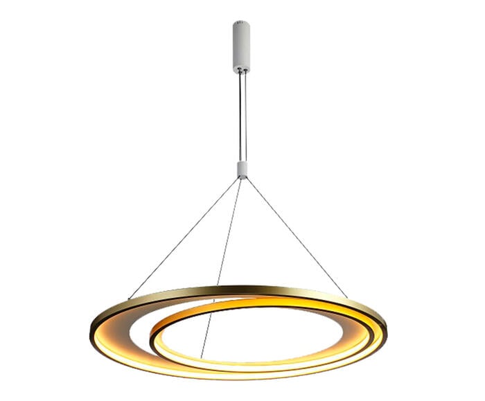 Pendente Loop Branco e Dourado Bivolt - image 1