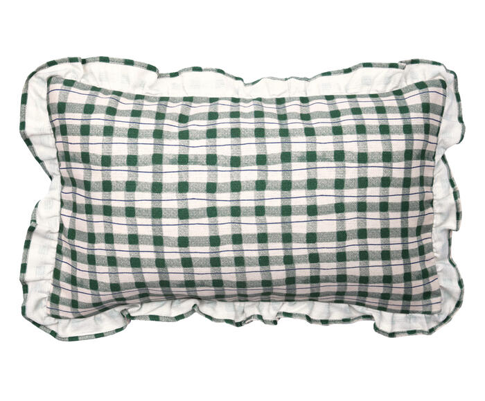 Capa de Almofada Babados Quadretti Verde image number 3