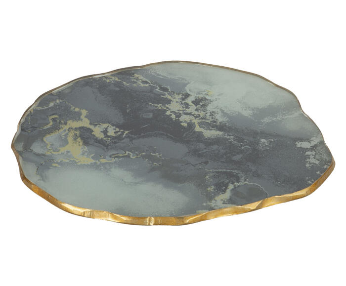 Centro de Mesa Org&acirc;nico Stone Onix com Borda Dourada - image 1