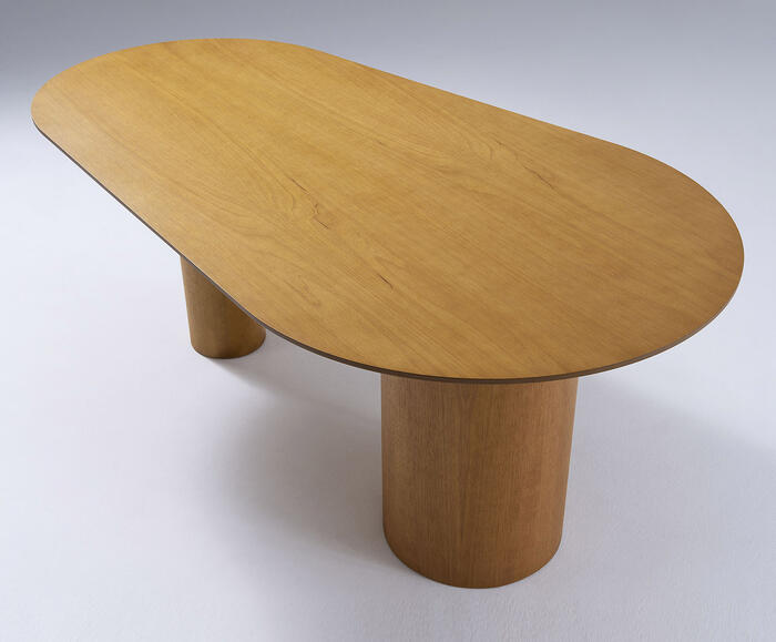 Mesa com Tampo Oval Pinh&atilde;o Mel - image 1