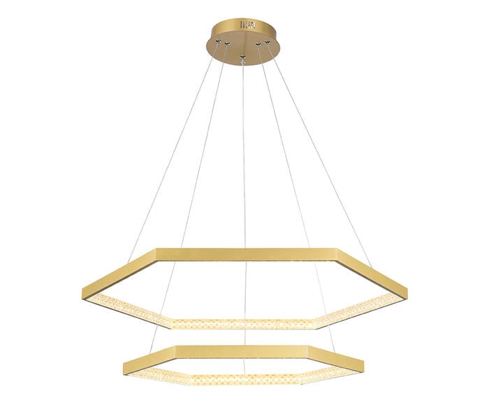 Pendente Hex Dourado e Transparente Bivolt - image 1