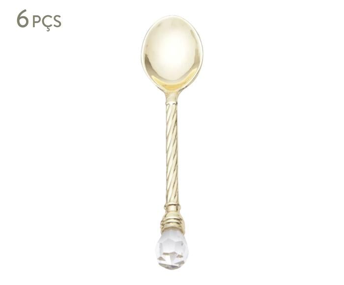 Jogo de Colheres para Caf&eacute; Crystal Dourado - image 0