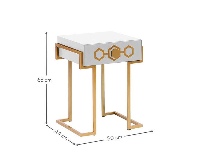 Mesa de Cabeceira Glam - Branco image number 9