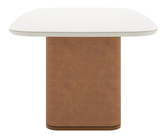 Mesa Lintz 1.8 Off-White Fosco e Caramel - image 1