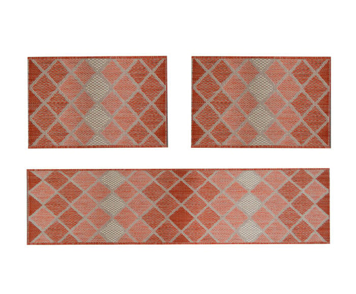 Jogo de Tapetes para Cozinha Look Jacquard Vesuvio Terracota image number 0