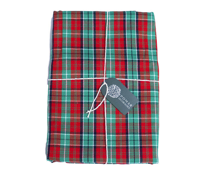 Toalha de Mesa Xadrez Verde e Vermelho Redonda - image 0