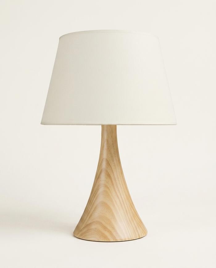Abajur Isa Madeira Natural C&uacute;pula Off White image number 3