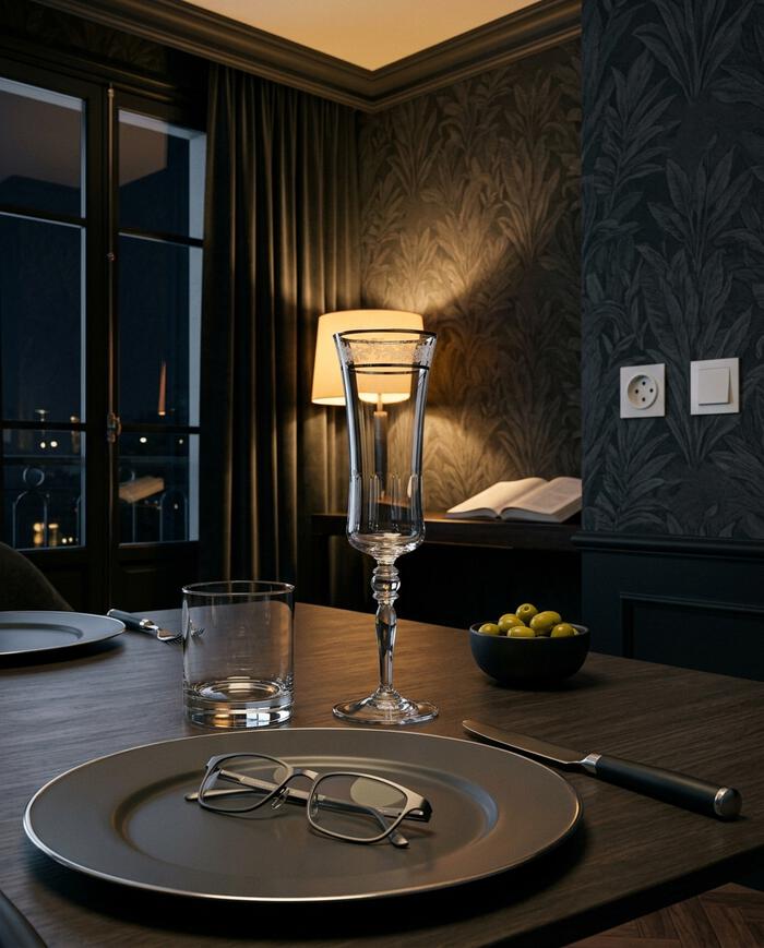 Jogo de Ta&ccedil;as para Champanhe em Cristal Grace Platinum Rim image number 3