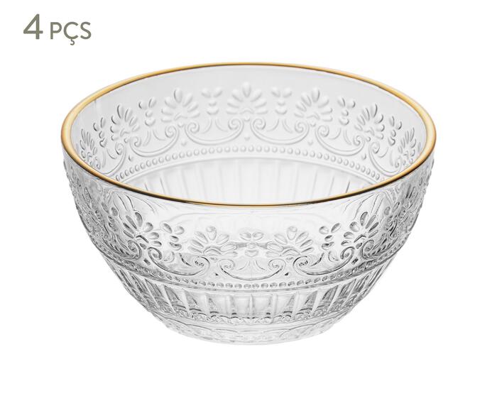 Jogo de Bowls com Fio Dourado Mauve - image 0